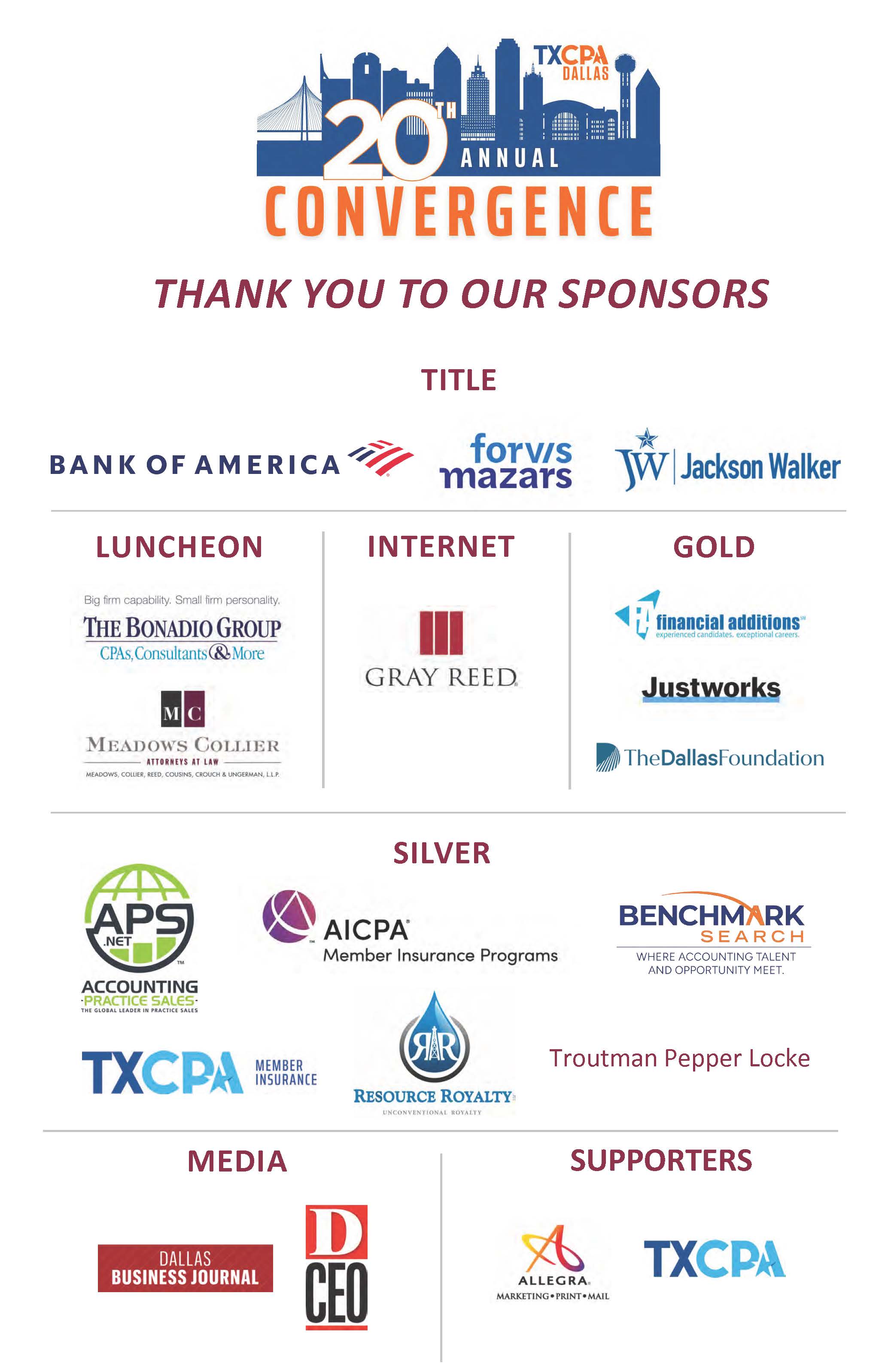 Convergence sponsors